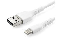 Cable USB-A a Lightning de carga y sincronización de fibra de aramida resistente de color blanco de 1 m de StarTech.com