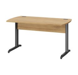 Scrivania dritta L140 cm piedi in metallo antracite Quarta Plus