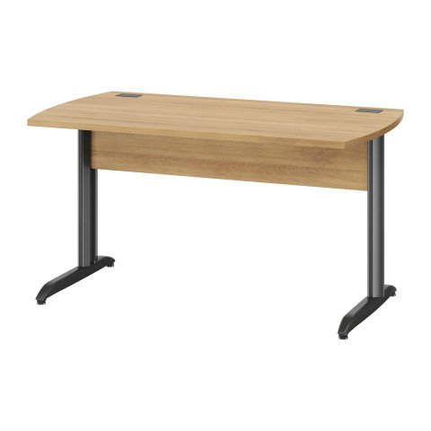 Mesa recta roble An 140 cm Quarta Plus patas metal L