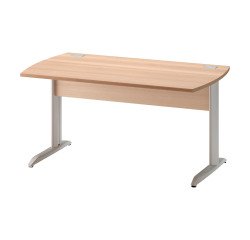 Bureau droit L 140 cm Jazz piètement Métal