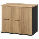 Armoire basse Quarta Plus H 71 x L 80 cm 1 porte battante 2 portes pliantes