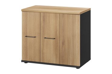 Armoire basse Quarta Plus H 71 x L 80 cm 1 porte battante 2 portes pliantes