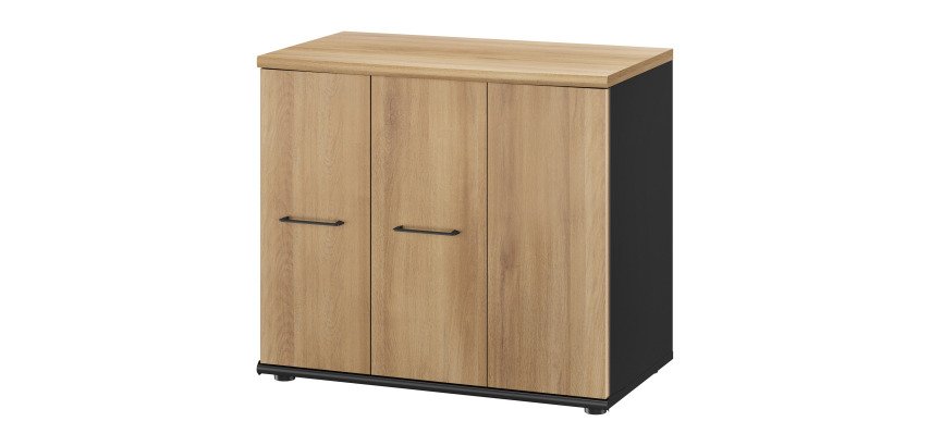 Niedriger Schrank Quarta Plus H 71 x B 80 cm 1 Drehtür 2 Falttüren