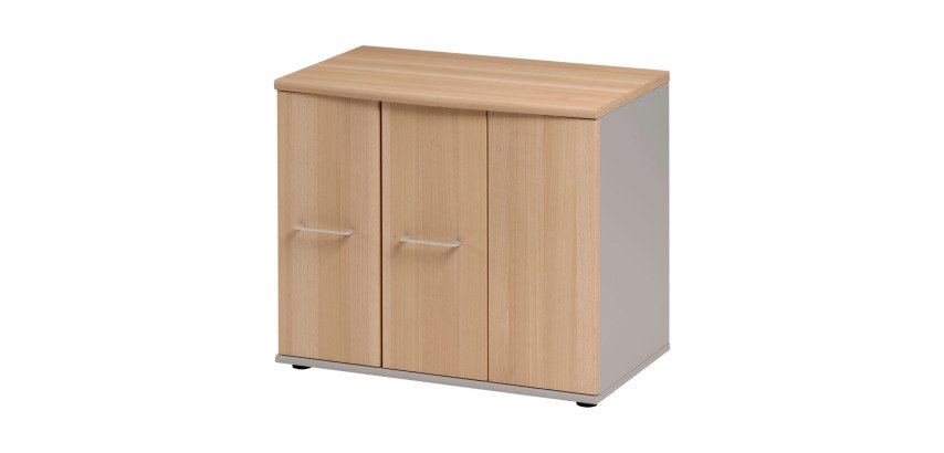 Armoire basse Quarta Plus H 71 x L 80 cm 1 porte battante 2 portes pliantes