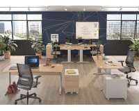 Mesa compacta Quarta Plus An 160 cm patas metal L ala derecha