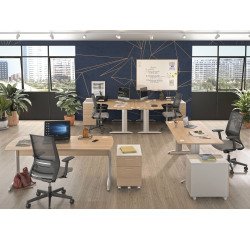 Mesa compacta Quarta Plus An 160 cm patas metal L ala derecha