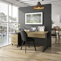 Bureau droit L 140 cm Jazz piètement Métal