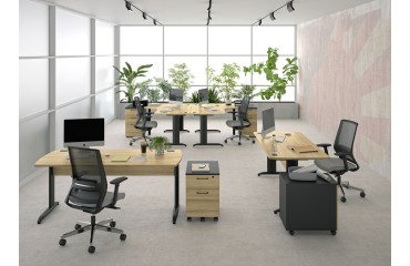 Mesa compacta Quarta Plus An 160 cm patas metal L ala derecha