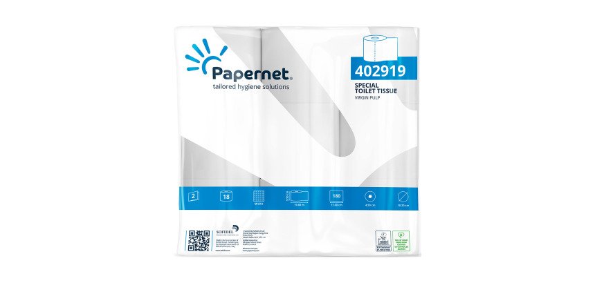 Carta igienica Papernet 2 veli 18 rotoli da 180 strappi