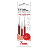 Refill per penne Pentel Energel rosso 3 pezzi