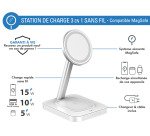 Station de charge 3 en 1 sans fil compatible MagSafe