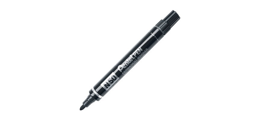 Marcatore permanente Pentel N50 fusto in metallo punta tonda 12 pezzi
