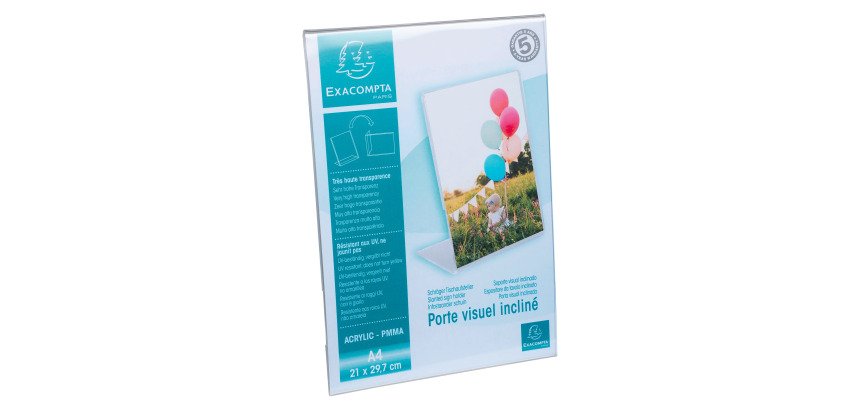 Espositore da tavolo inclinato A4 cristallo Exacompta - Portamenu