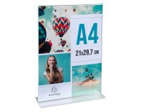 Espositore da tavolo a T A4 cristallo Exacompta - Portamenu