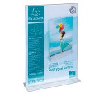 Espositore da tavolo a T A4 cristallo Exacompta - Portamenu