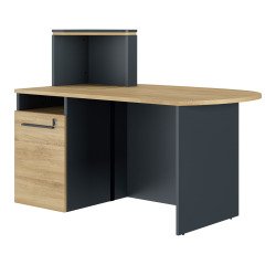 Mostrador de recepción Well lado izquierdo roble ámbar/antracita