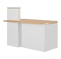 Mostrador de recepción Well lado derecho roble claro/blanco