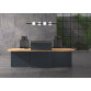 Banque d'accueil avec rangements chêne piètement anthracite L 290 cm - Zoom