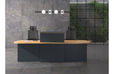 Reception desk Well with storage space L 290 cm