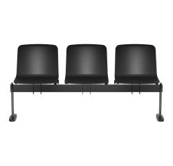En_panca per sala attesa 4 posti plus nero