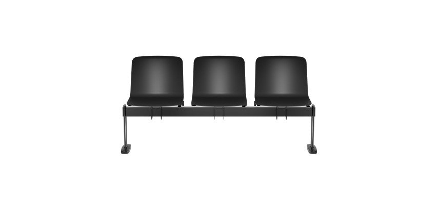 Panca per sale attesa Plus Contact colore nero 3 posti