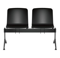 Panca per sale attesa Plus Contact colore nero 2 posti