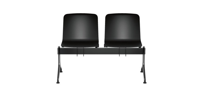 Panca per sale attesa Plus Contact colore nero 2 posti