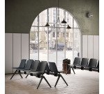 Panca per sale attesa Plus Contact colore nero 4 posti