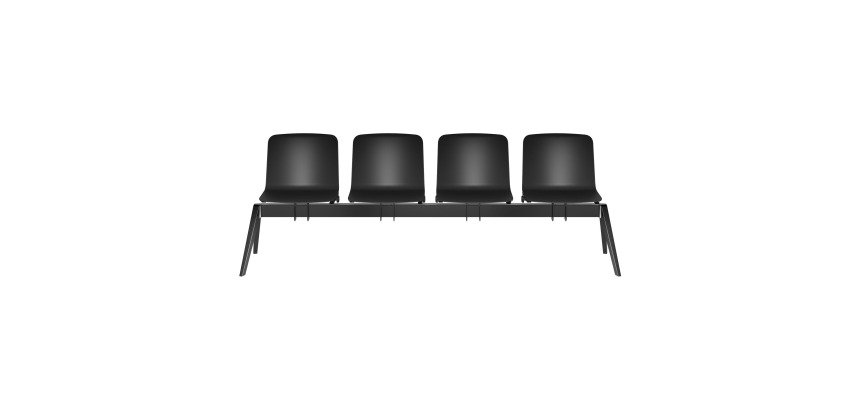 Panca per sale attesa Plus Contact colore nero 4 posti