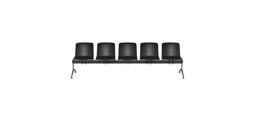 Panca per sale attesa Plus Contact colore nero 5 posti