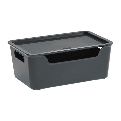 Caja de almacenamiento apilable de polipropileno CEP Bella de 4,22 L gris