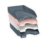 Lot de 4 corbeilles à courrier Minéral Cep couleurs assorties