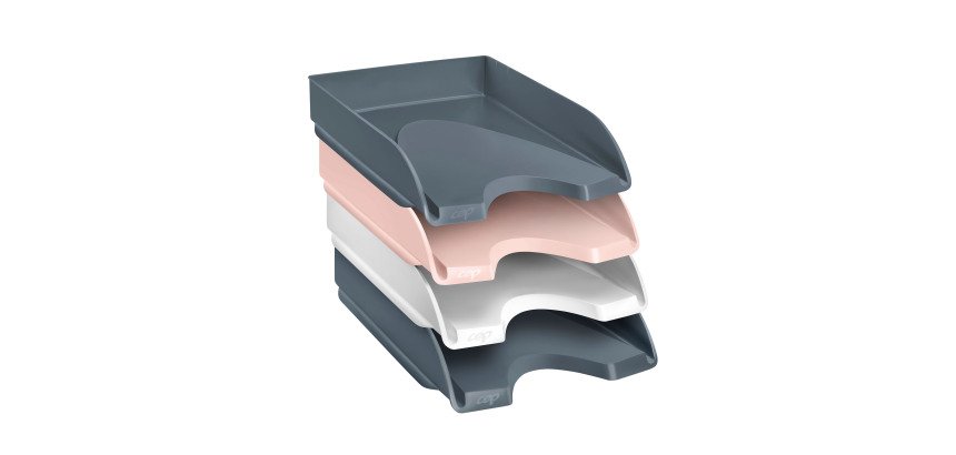 Lot de 4 corbeilles à courrier Minéral Cep couleurs assorties