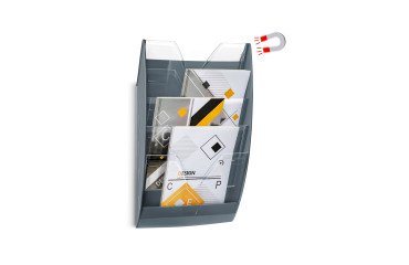 Expositor de pared magnético de 5 compartimentos Cep gris