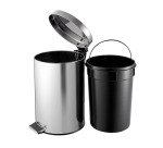 Poubelle métal à pédale ronde, 20 litres