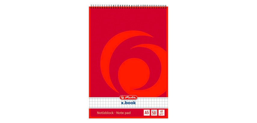 Bloc de bureau Herlitz X.Book A5 spirale x.book, A5, quadrillé - 50 feuilles