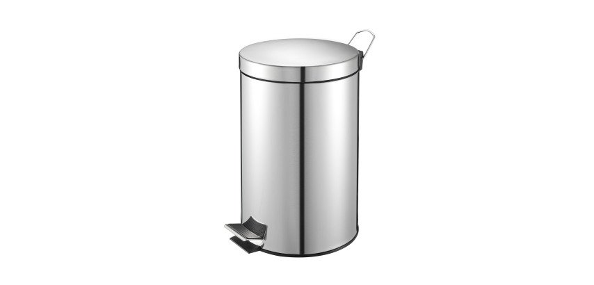 Poubelle métal à pédale ronde, 5 litres