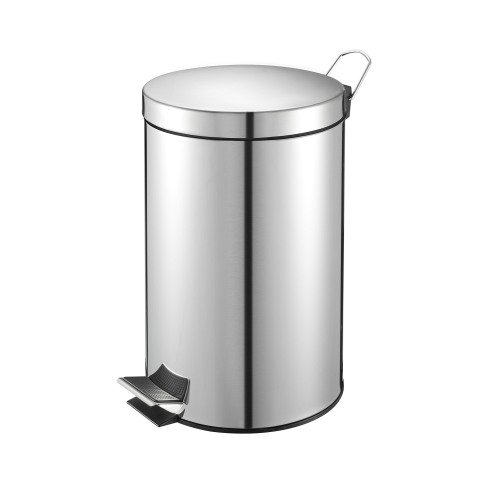 Papelera de pedal metálica inox - 5 litros