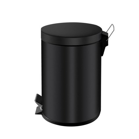 Papelera de pedal metálica negro - 3 litros