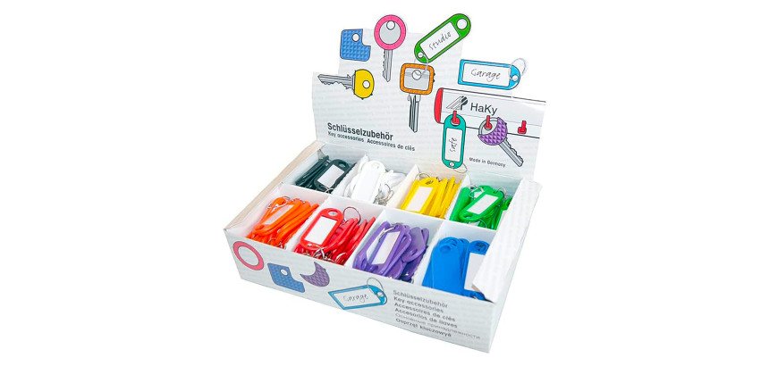 Porte-clés avec anneau Wedo - Boîte présentoir de 200