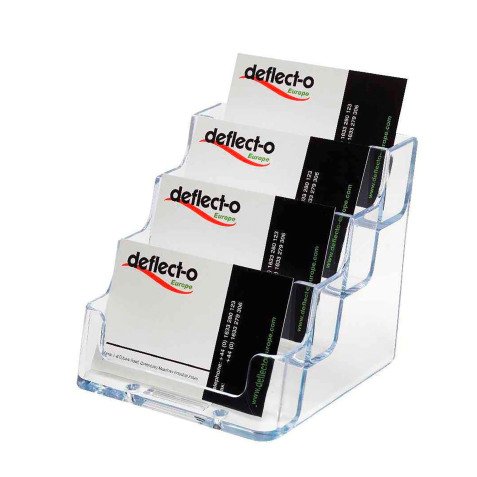 Porte cartes de visite 4 cases, transparent