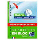 Pochette perforée Quick'in Oxford A4 polypropylène 5/100e - Bloc de 60
