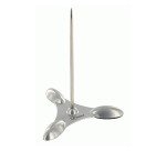 Pique-notes lesté, socle et épingle en métal, argent