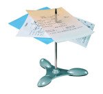 Pique-notes lesté, socle et épingle en métal, argent