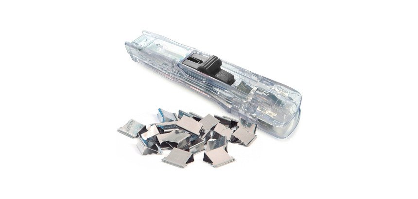 Pince distributrice de clips Supaclip® 40 Rapesco transparente + 25 clips an acier inoxydable