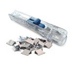 Rapesco Supaclip 60 Spender transparent, im Blister mit 8 Edelstahlklammern