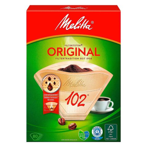 Filtre à café Melitta Original 102, brun - Boîte de 80
