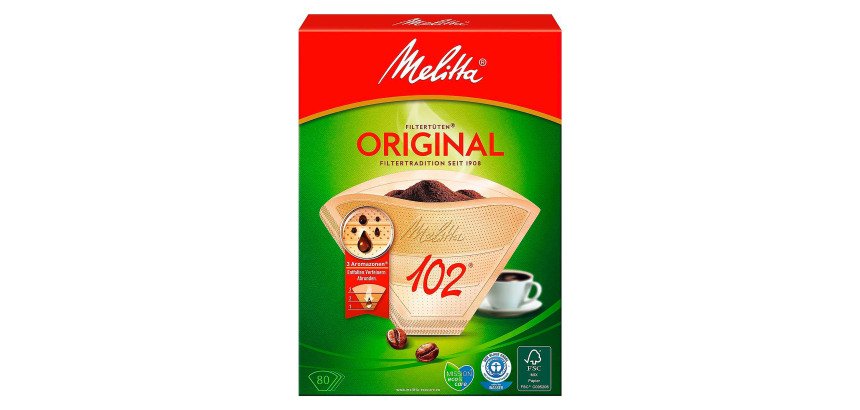 Filtre à café Melitta Original 102, brun - Boîte de 80