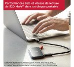 Sandisk disque SSD externe 1 To - Usb 3.1 (Usb-C) Noir