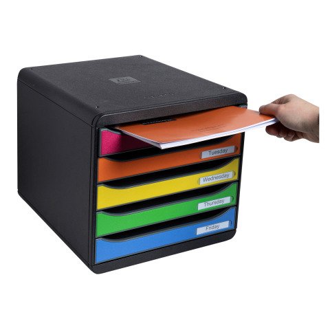 Módulo archivador con cajones de 5 colores Exacompta Big Box Plus arlequín
